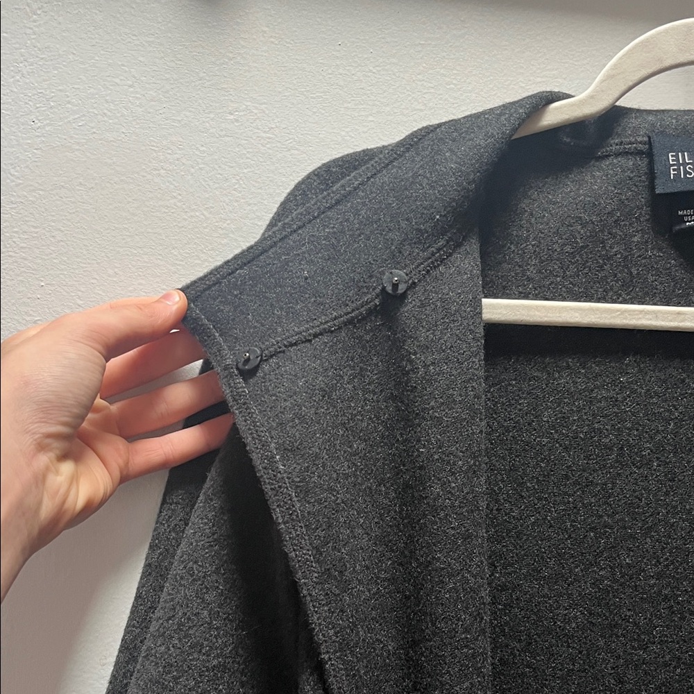 Eileen Fisher Lightweight Boiled Wool Icon Coat in Regenerative Wool - Picture 4 of 6